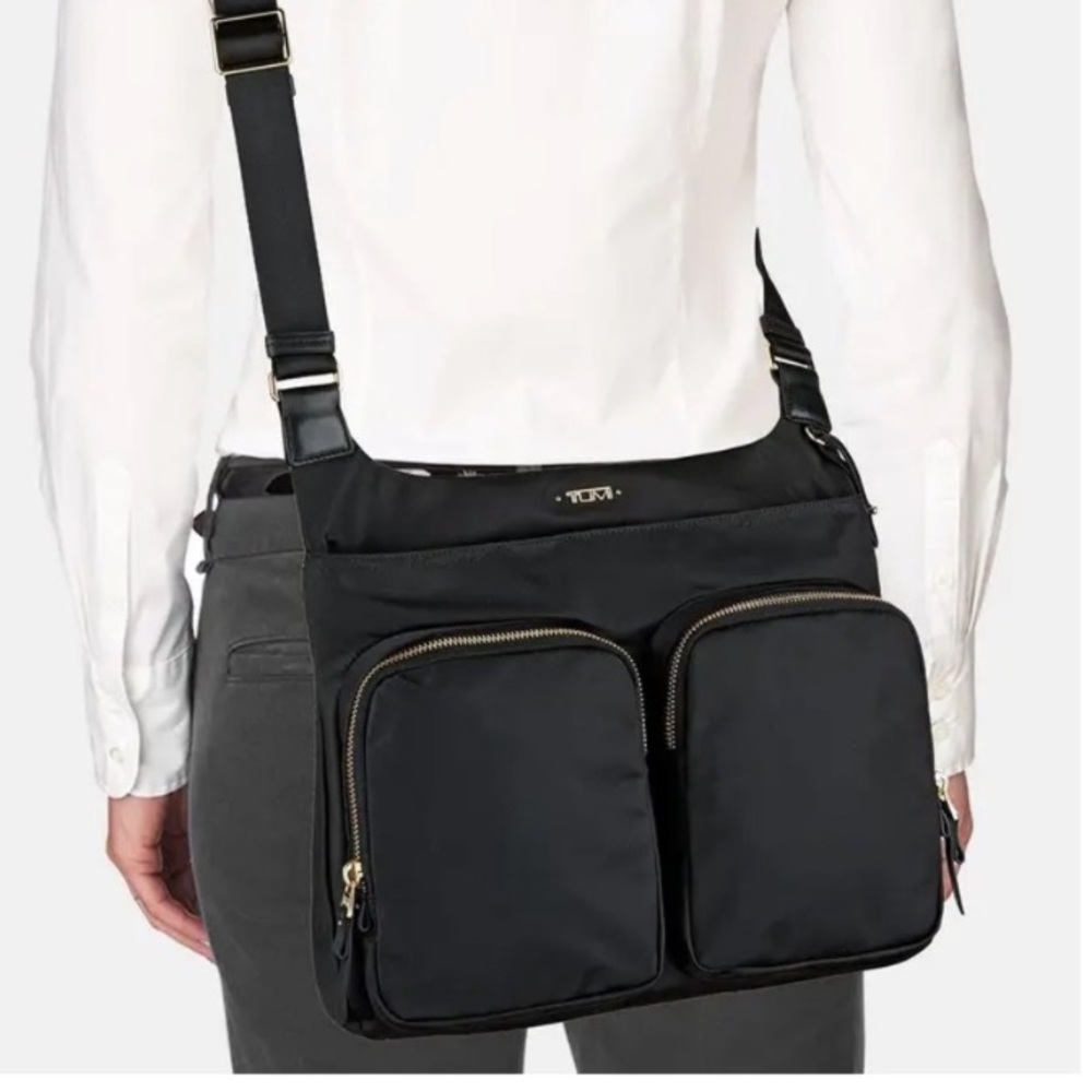 Tumi crossbody bag black purse